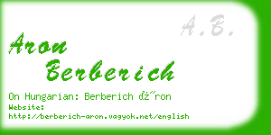 aron berberich business card